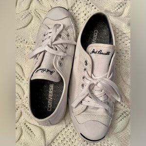 Converse Jack Purcell low top white sneaker - size 8